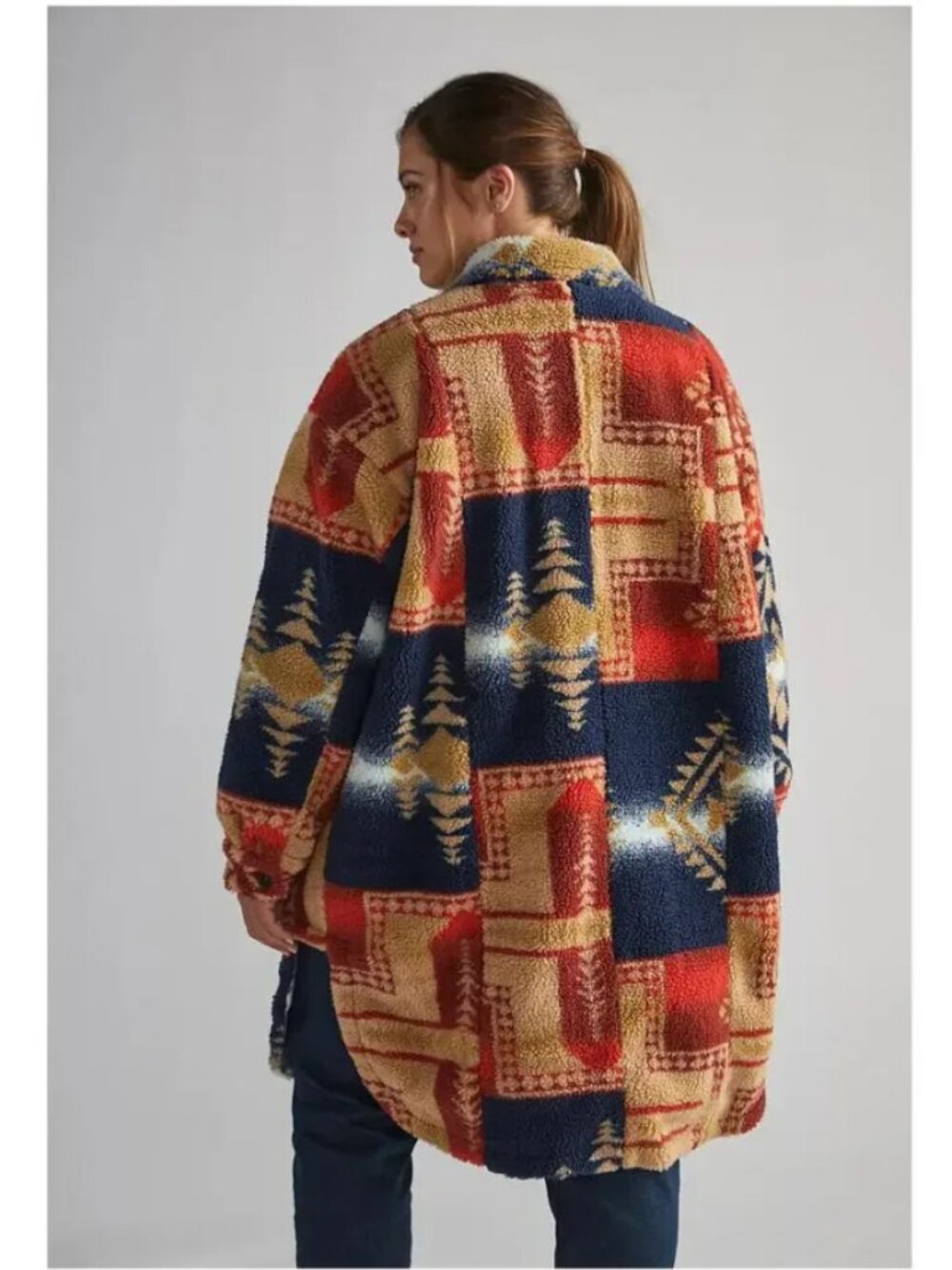 Anthropologie Pilcro Leopard Sherpa Duster - Picture 5 of 12